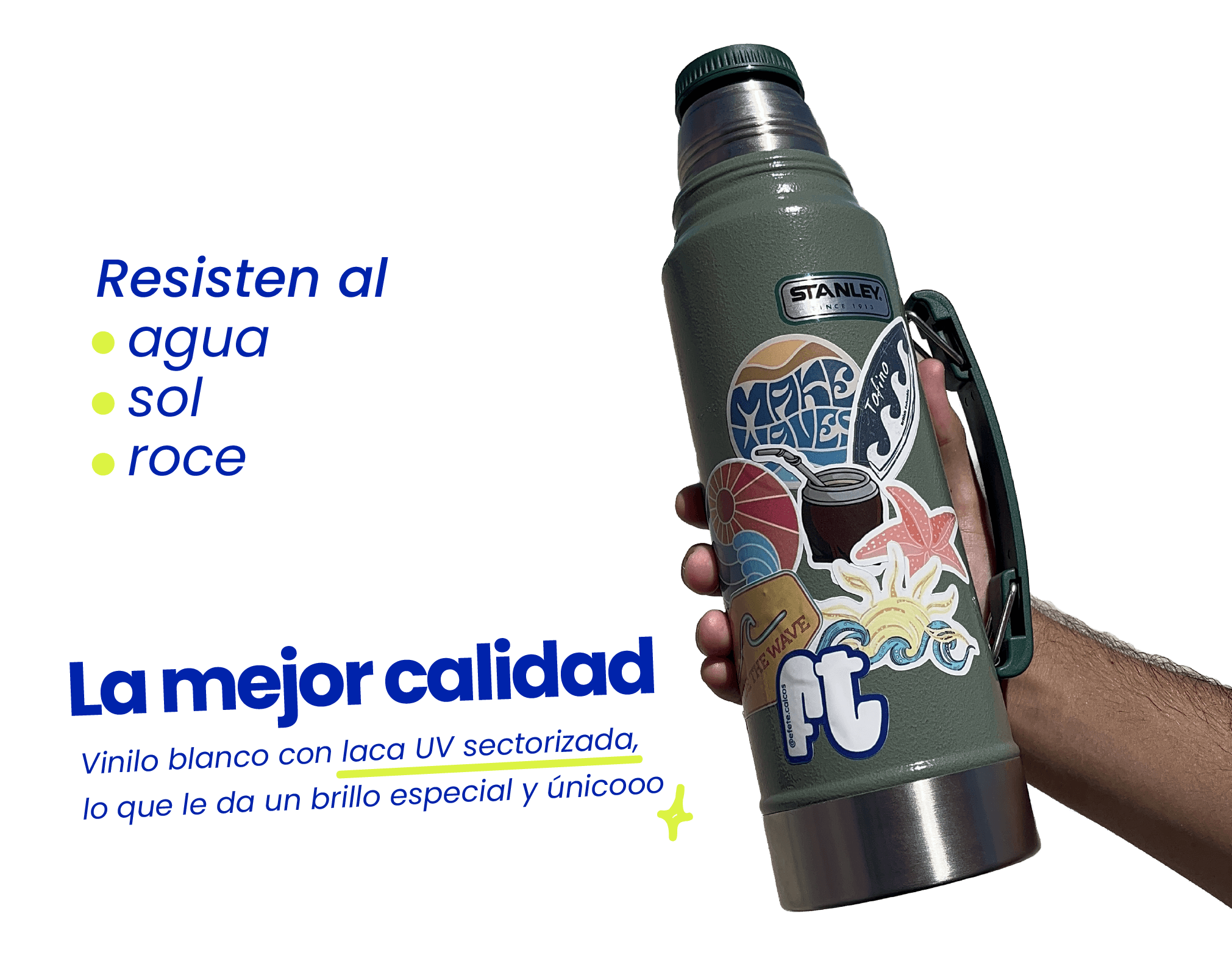 Calidad premium de calcos (vinilo + laca UV)