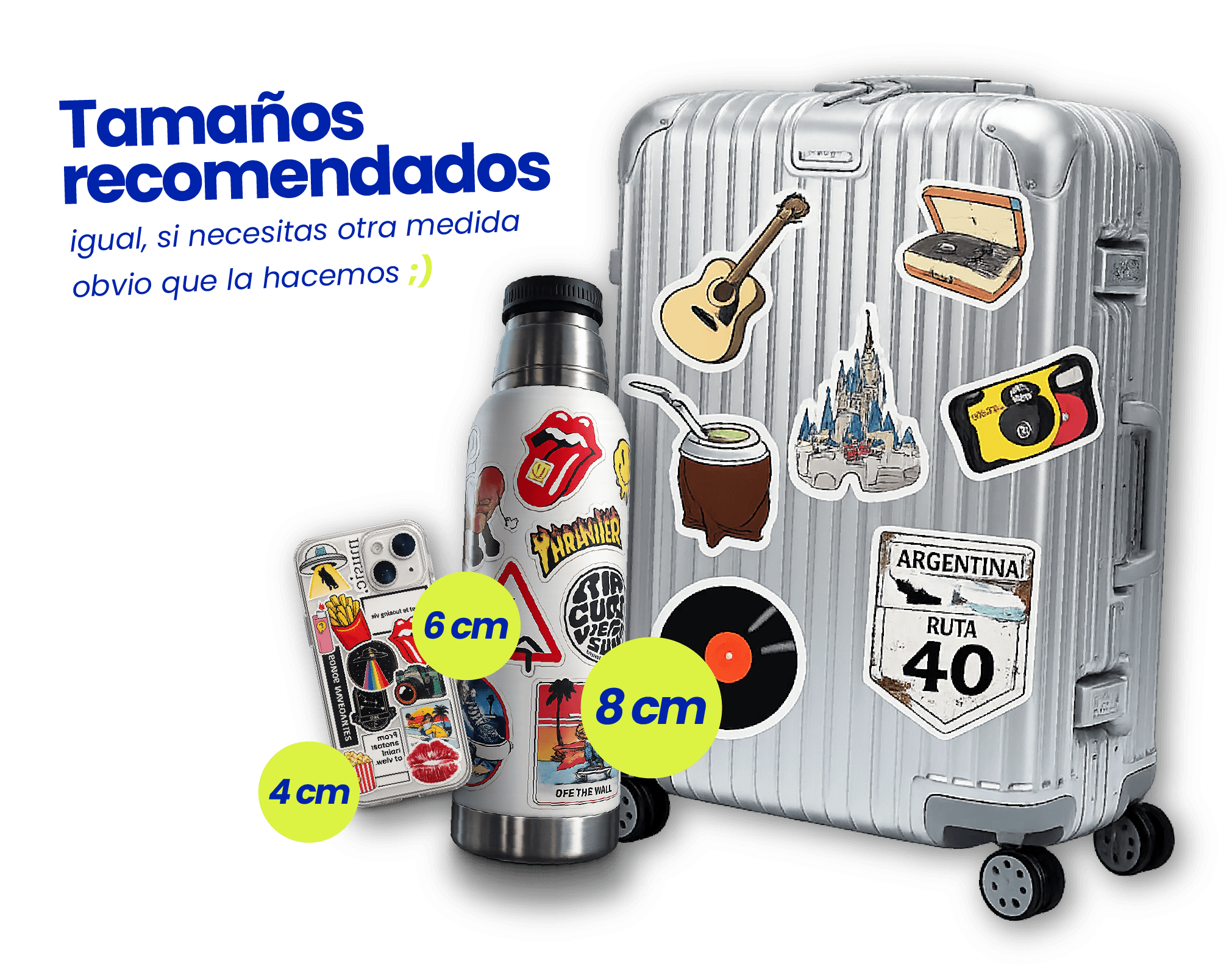 Tamaños recomendados de calcos